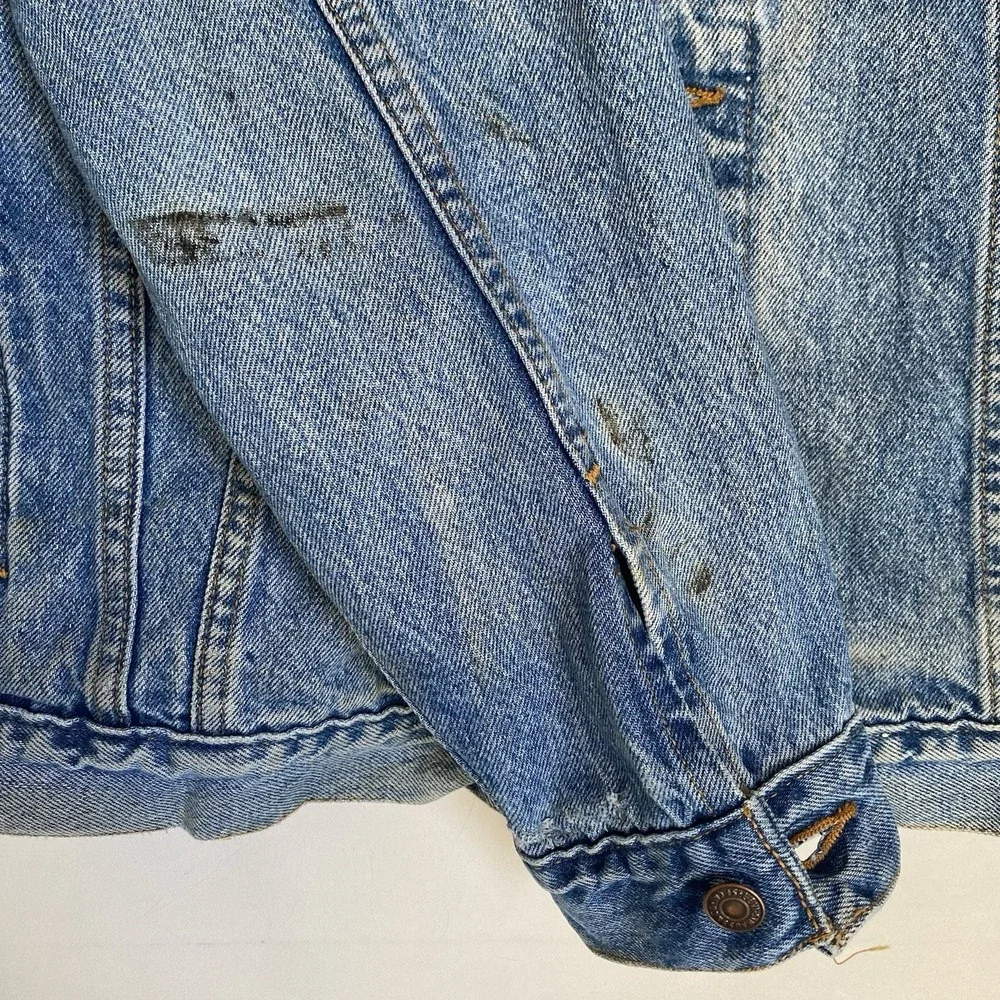 Vintage Levis Jean Trucker Jacket Men XL Made in USA 70508-7112 Y2K Blue Denim